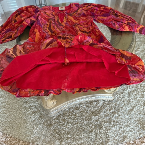 FARM Rio Banana Juice Chemise Mini Dress XS Tropical Cotton Belted Boho - Picture 12 of 15